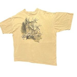 Vintage Y2K animal print deer hunting graphic made in USA